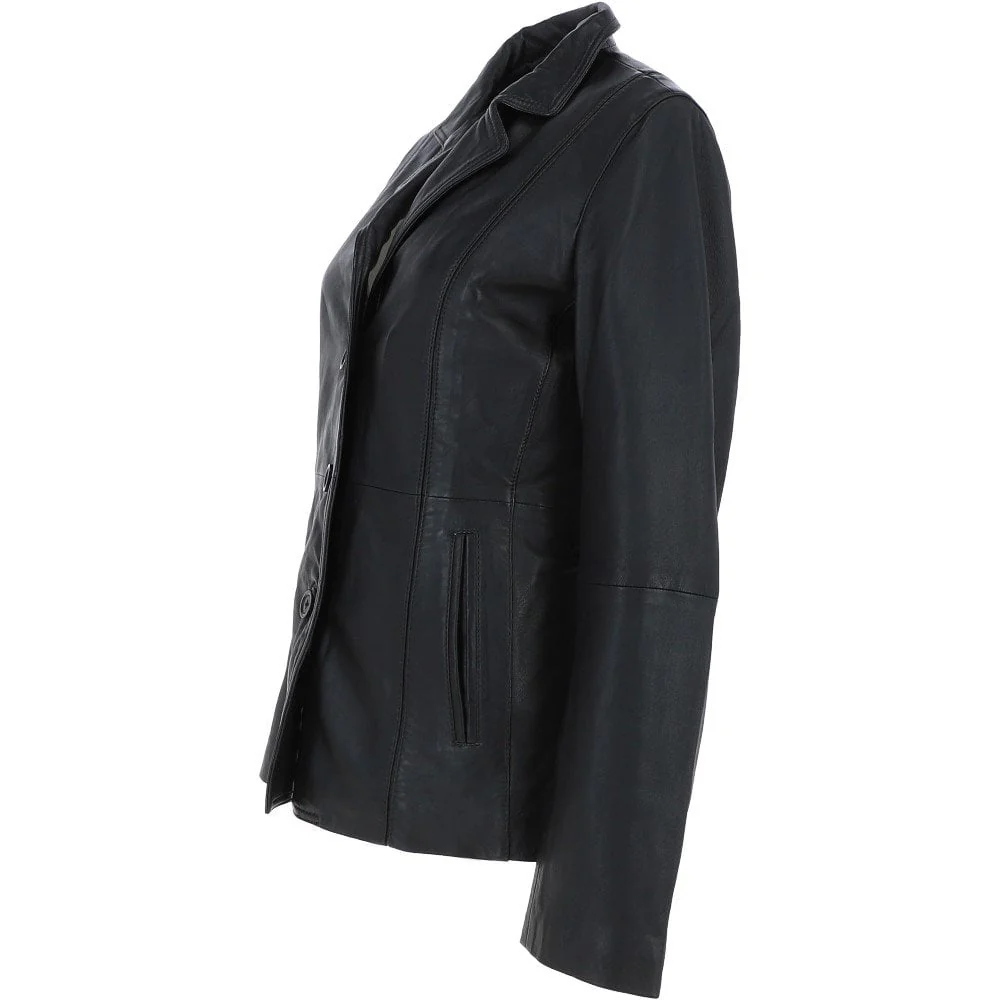 Black Visionary Leather Blazer