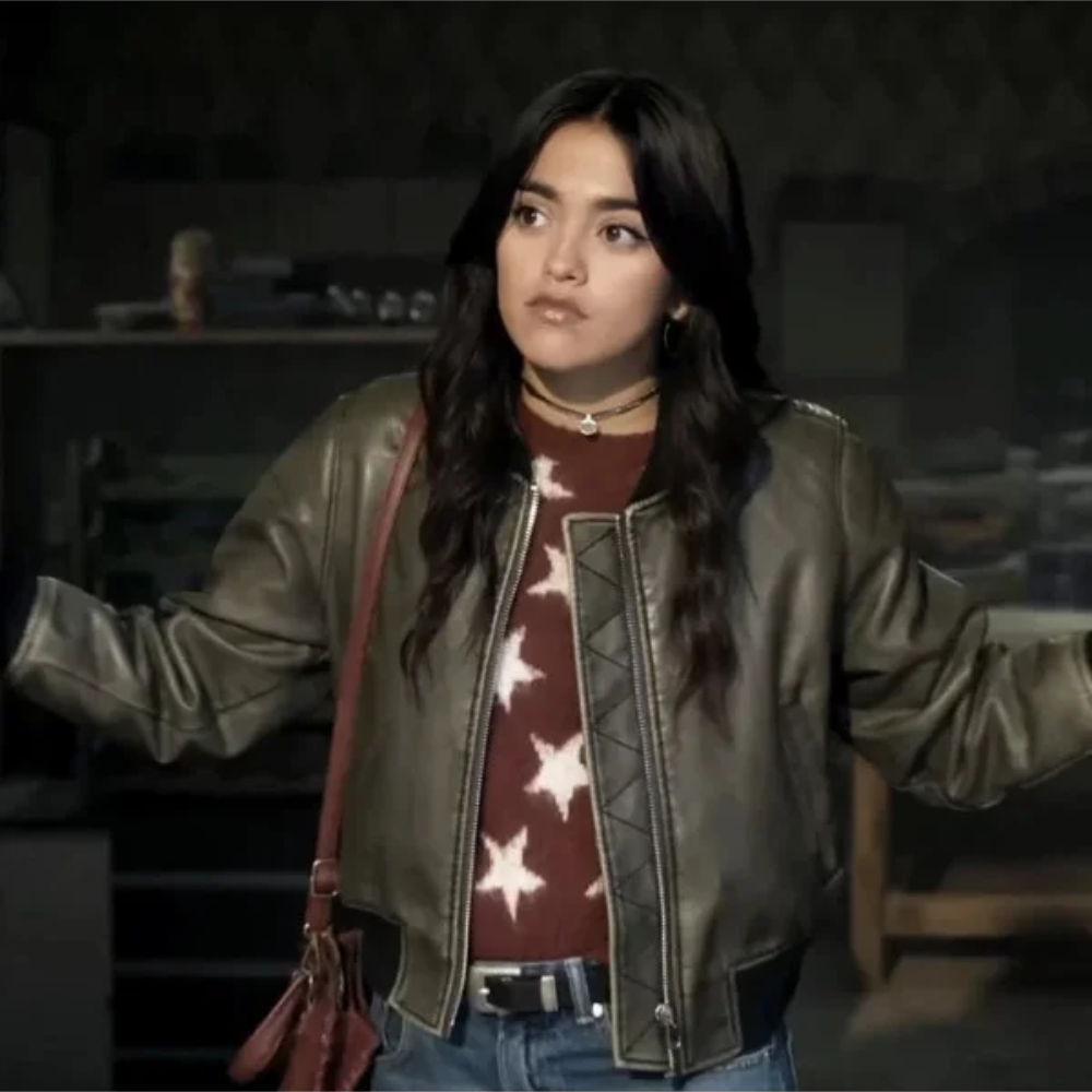 La Dolce Villa 2025 Maia Reficco Leather Bomber Jacket