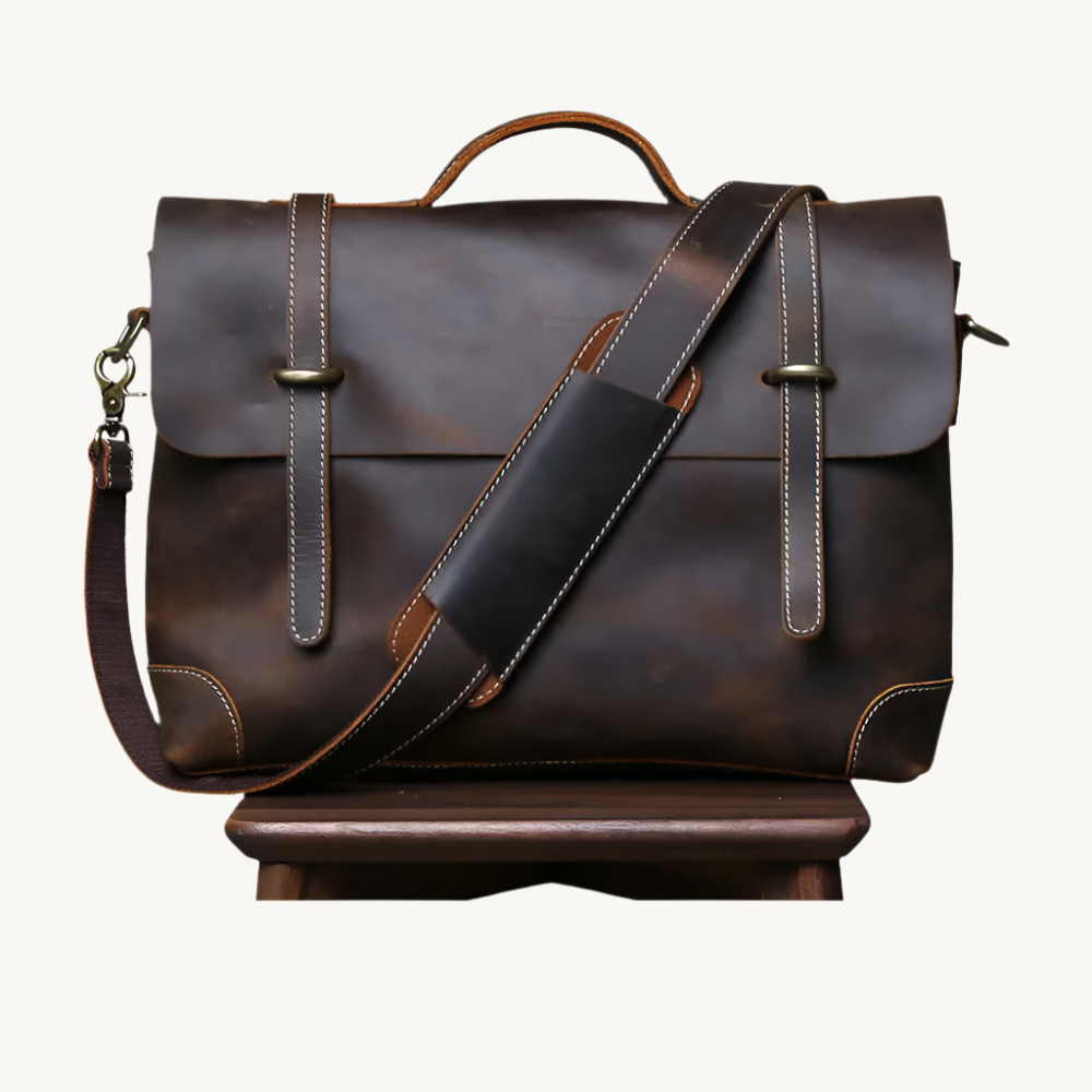 Dark-Brown-Classic-Crazy-Horse-Leather-Satchel