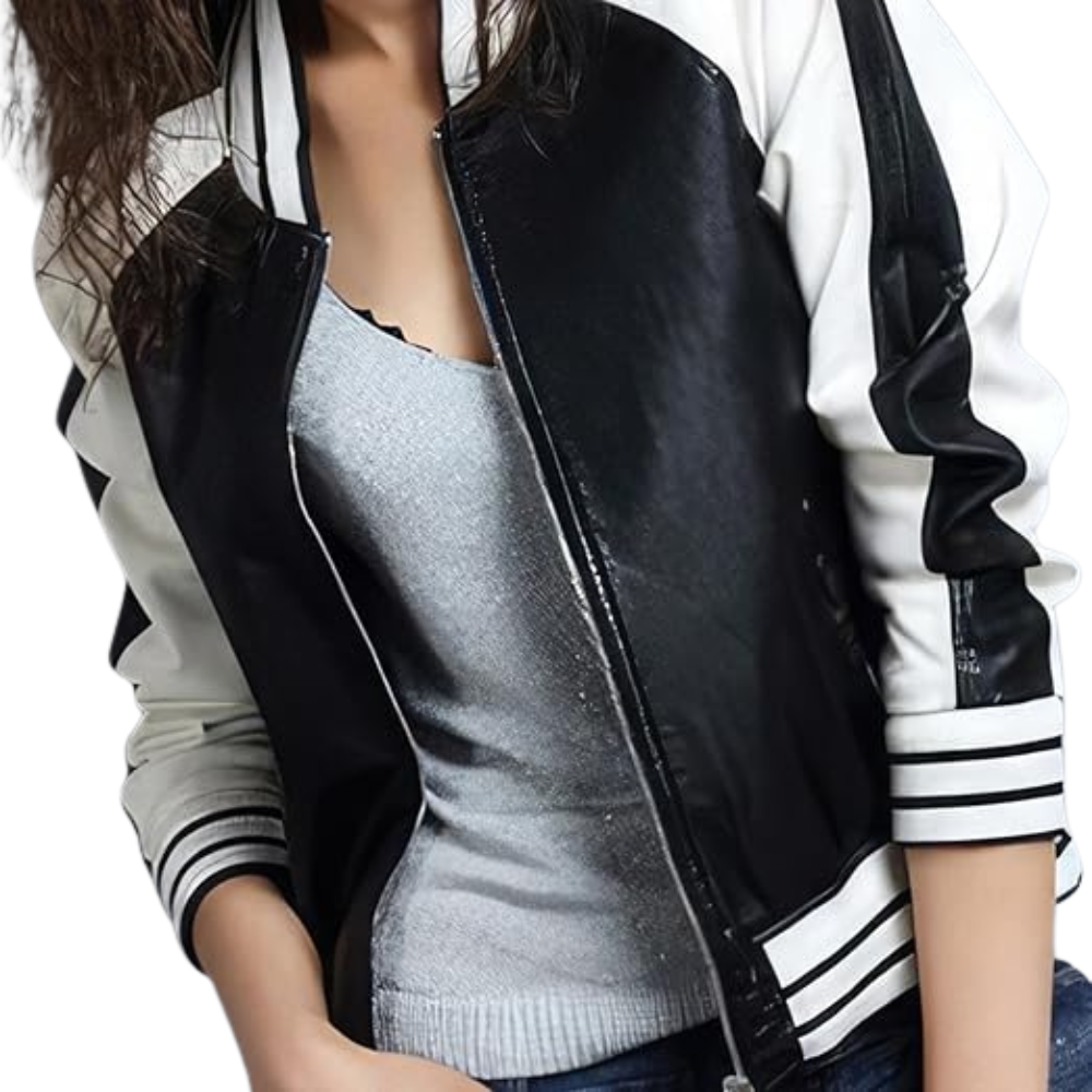 Black Bomber with White Stripes