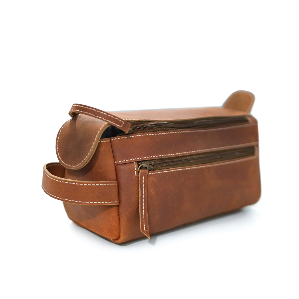 Rustic Tan Travel Toiletry Bag