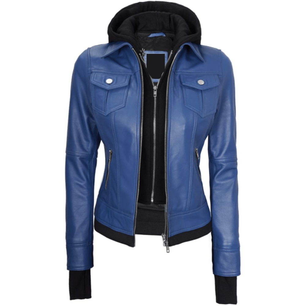 Blue Nova Bomber Hooded Jacket