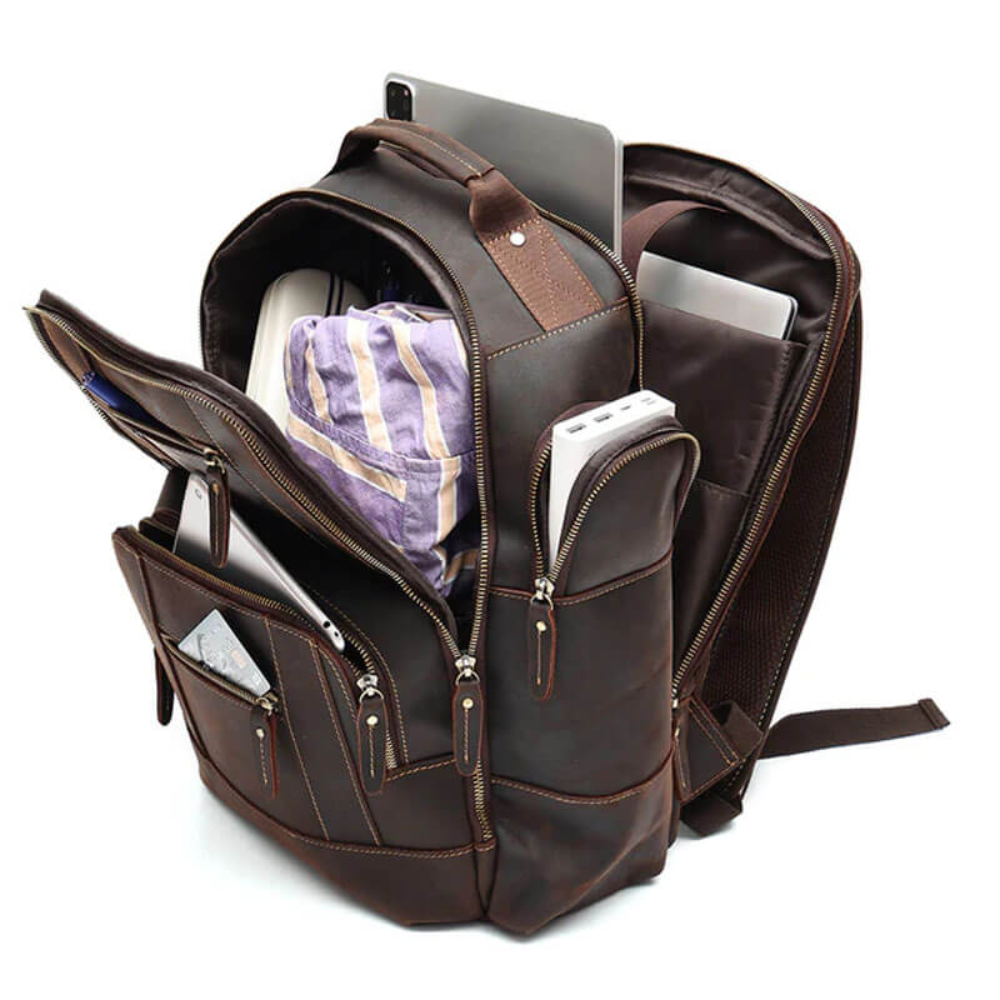 Brown Classic Leather Backpack