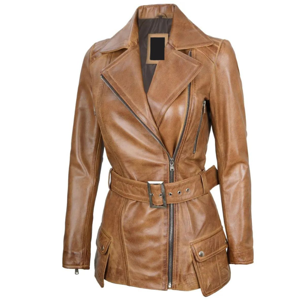 Camel Brown Aegis Biker Jacket