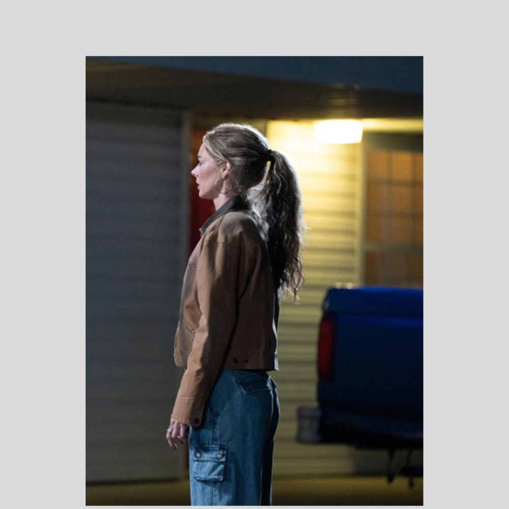 Samara Weaving Eenie Meanie Brown Cotton Jacket