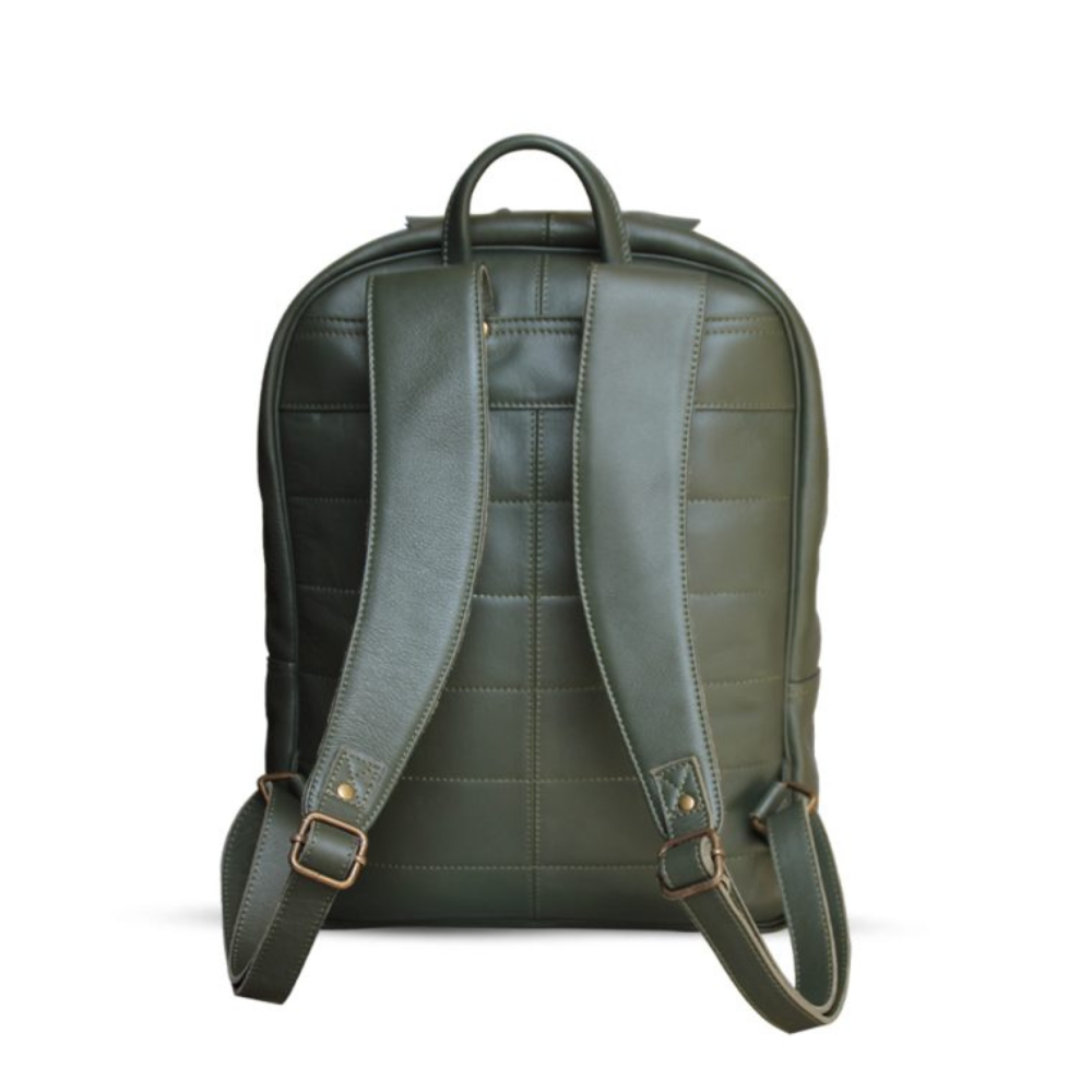 Green Leather Backpack