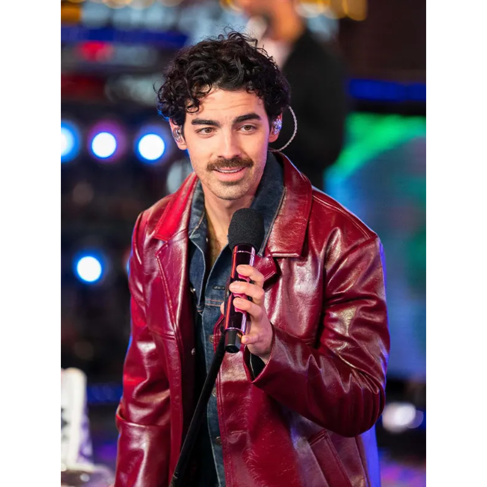 Times Square Performance Joe Jonas Leather Jacket