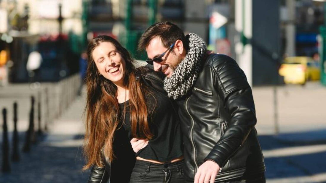 Unisex premium leather jacket detail showing quality stitching and hardware craftsmanship