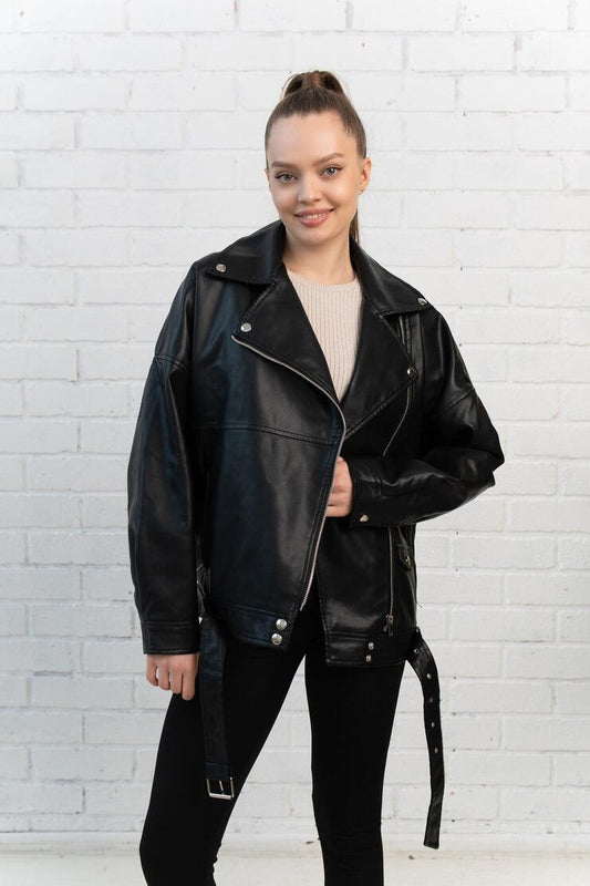 Ladies Plus Size Leather Jacket