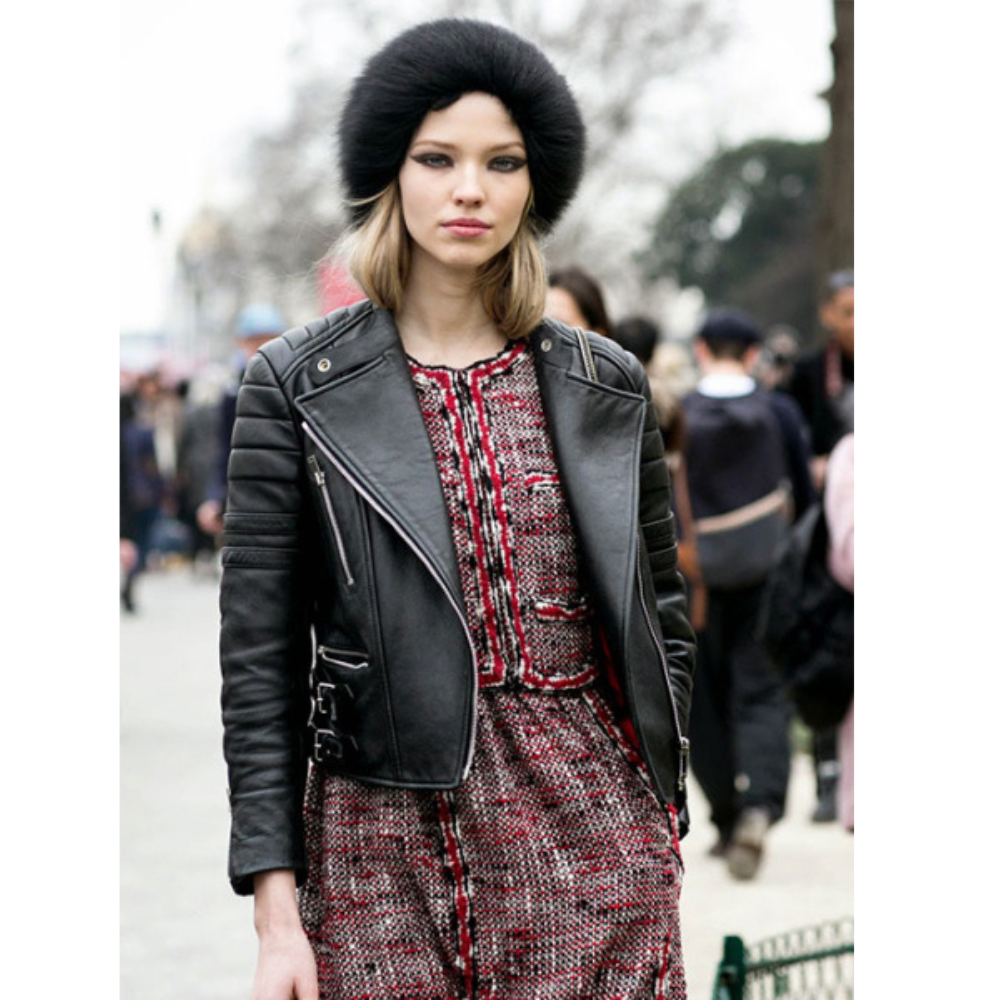 Sasha Luss Leather Jacket