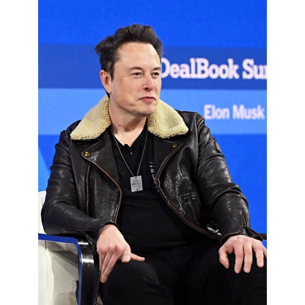 Elon Musk Shearling Leather Jacket