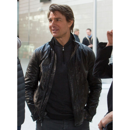 Tom Cruise Mission Impossible Black Leather Jacket