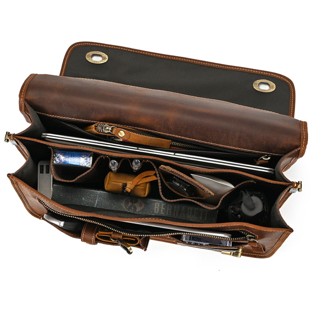 Brown Solace Leather Briefcase