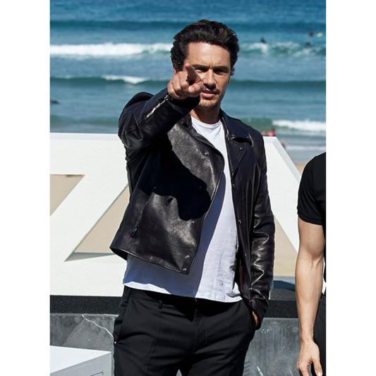 James Franco Biker Black Leather Jacket