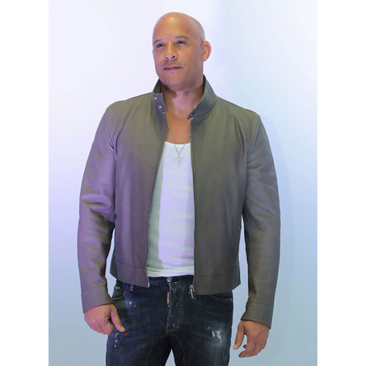 Vin Diesel Genuine Leather Jacket Gray