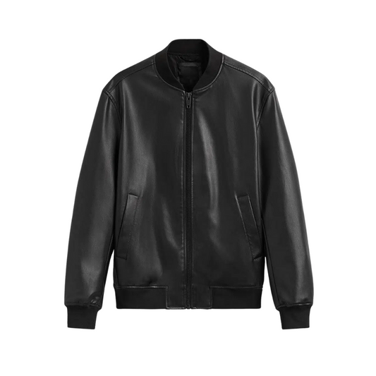 Justin Hartley Tracker Shades of Gray Bomber Full-Grain Leather Jacket