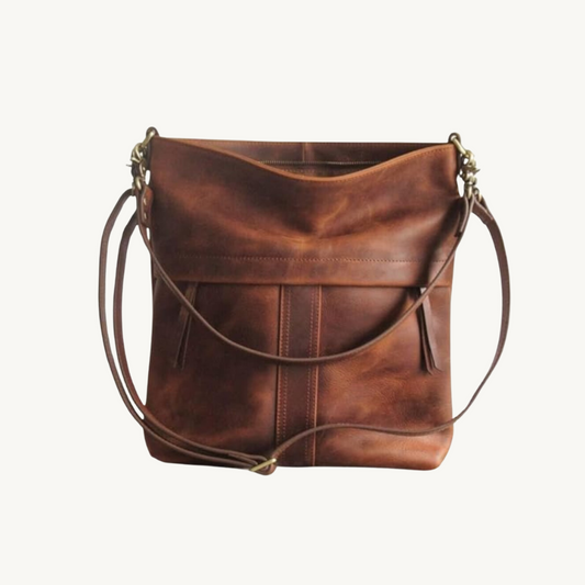 Chic Brown Leather Crossbody Bag for Women