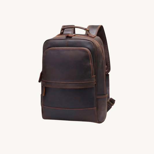 Rustic Brown Leather Business Backpack