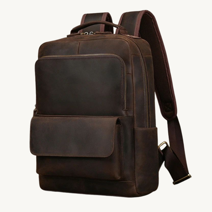Premium Full Grain Leather Laptop Backpack Vintage Style