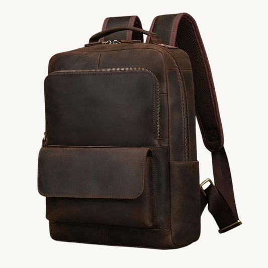 Premium Full Grain Leather Laptop Backpack Vintage Style