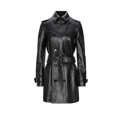Philippine Leroy Emily In Paris Black Full-Grain Leather Trench Coat
