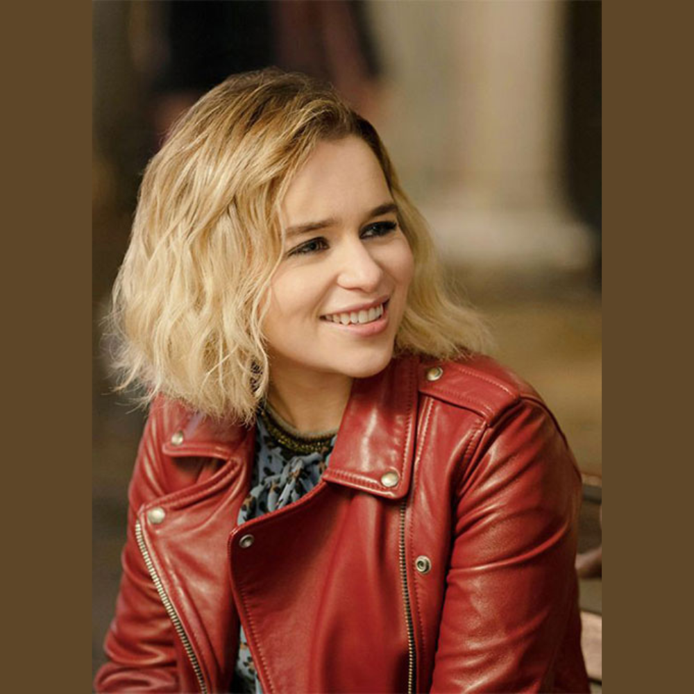 Emilia Clarke's Last Christmas Leather Jacket