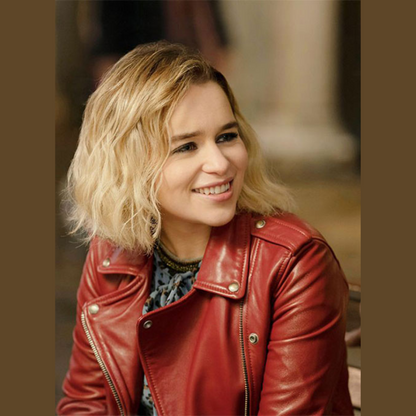 Emilia Clarke's Last Christmas Leather Jacket