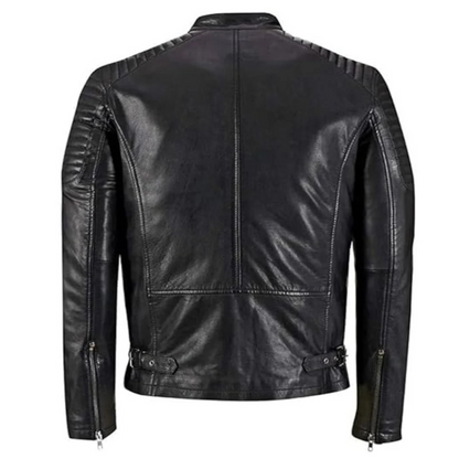 Black Quilted Leather Jacket