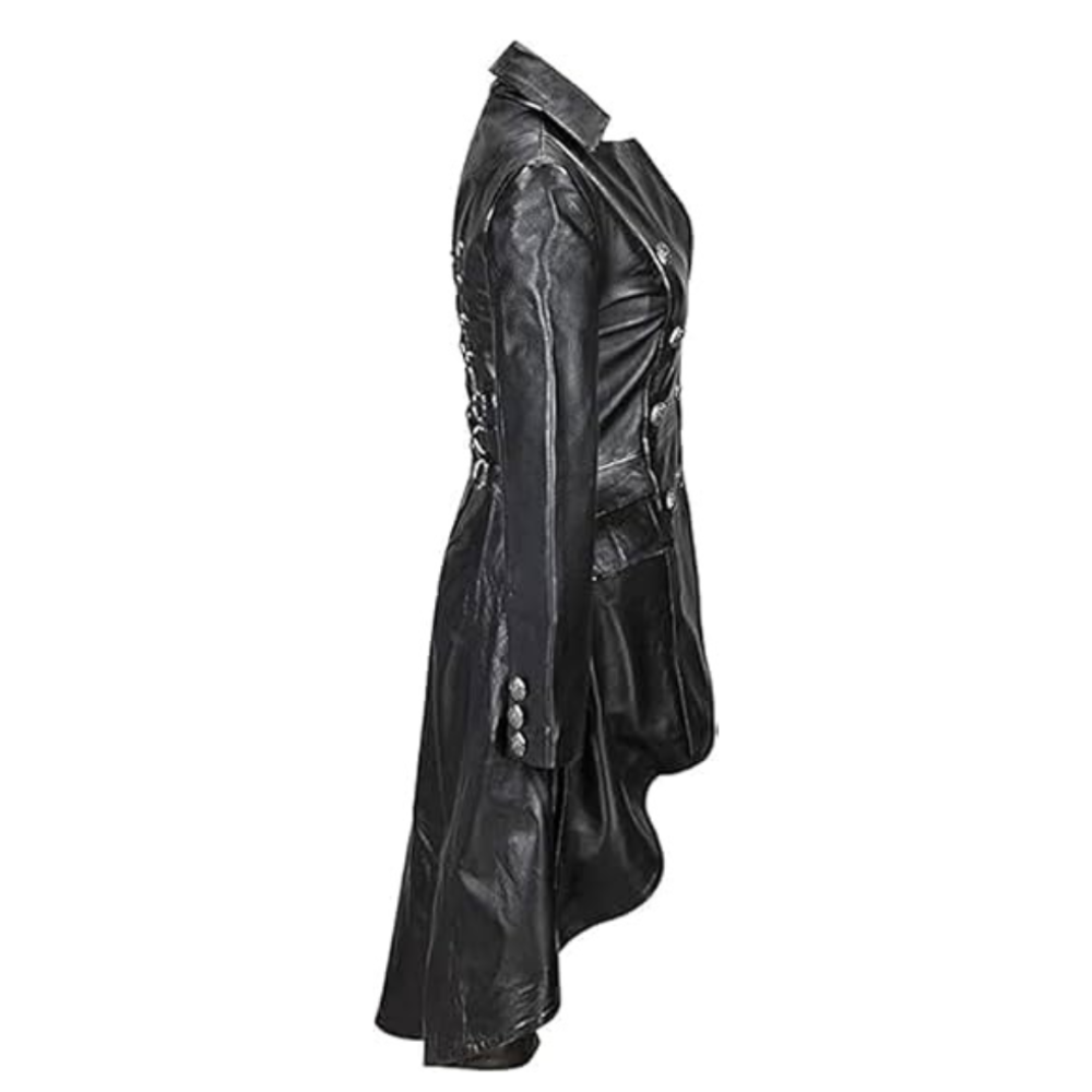 Black Gothic Matrix Trench Coat