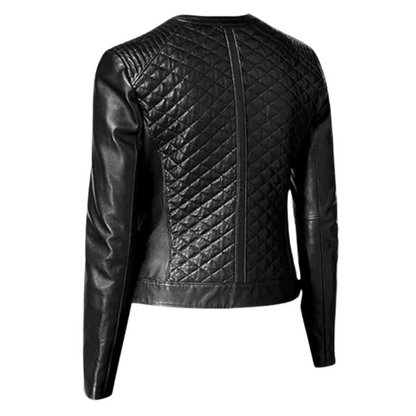 Women's Black Quilted Sheepskin Jacket