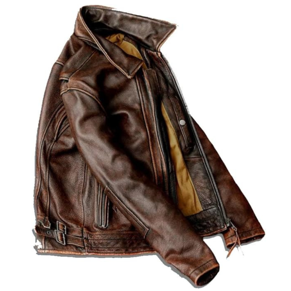 Rugged Vintage Track Biker Jacket