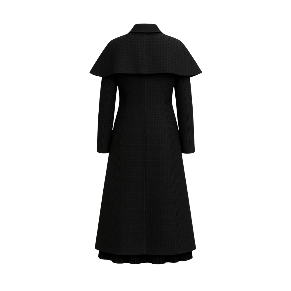 Jenna Ortega Wednesday Dark Grey Wool Blend Coat