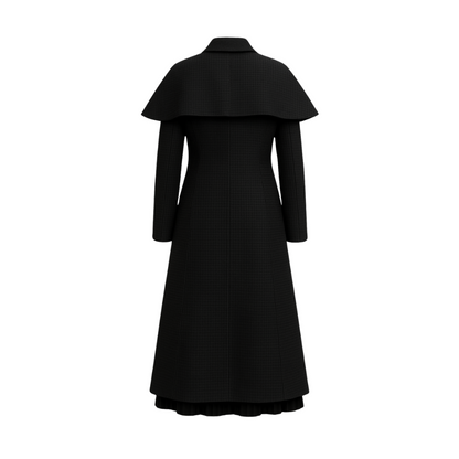 Jenna Ortega Wednesday Dark Grey Wool Blend Coat