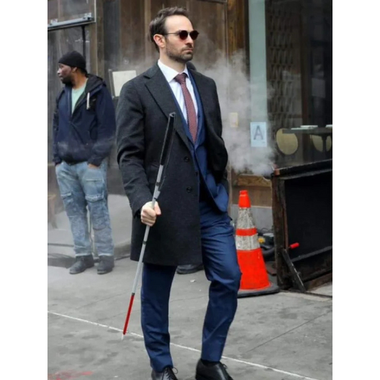 Charlie Cox Daredevil Born Again Black Wool Coat