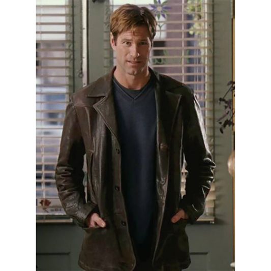 Aaron Eckhart Love Happens Leather Trench Coat