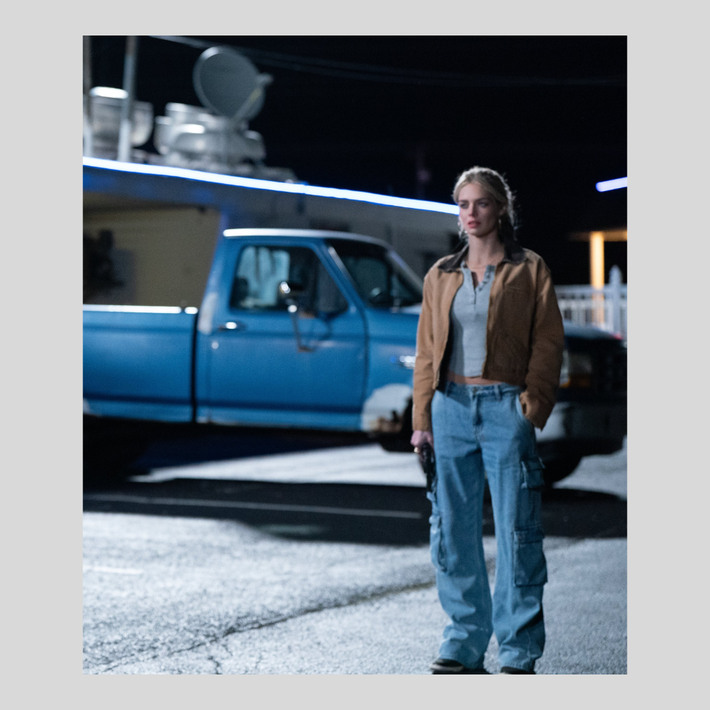 Samara Weaving Eenie Meanie Brown Cotton Jacket