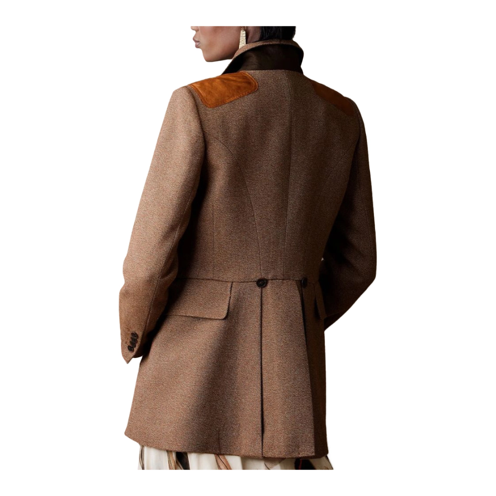 Women's Classic Brown Wool Blazer Coat