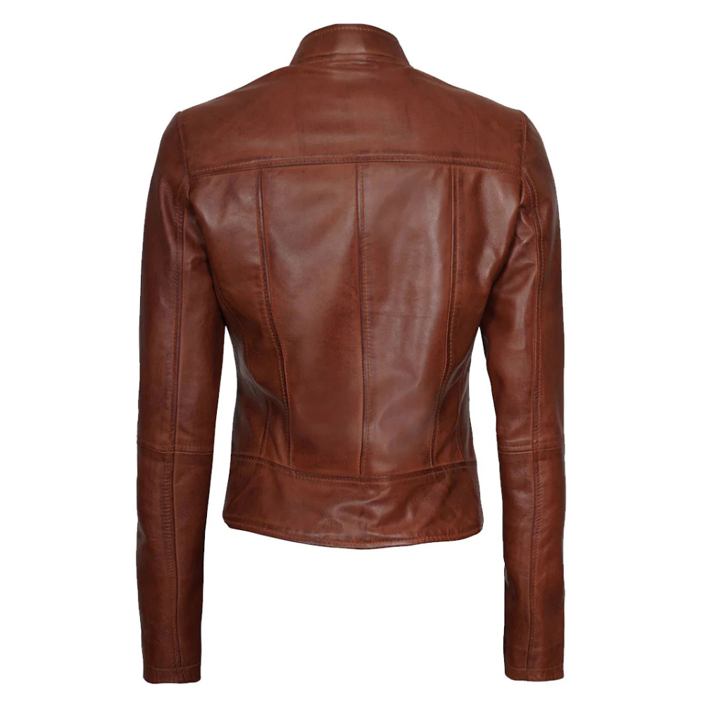 Cognac Brown Asymmetrical Racer