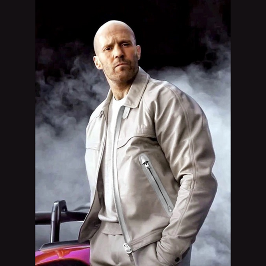 Jason Statham Fast X Deckard Shaw Beige Leather Jacket