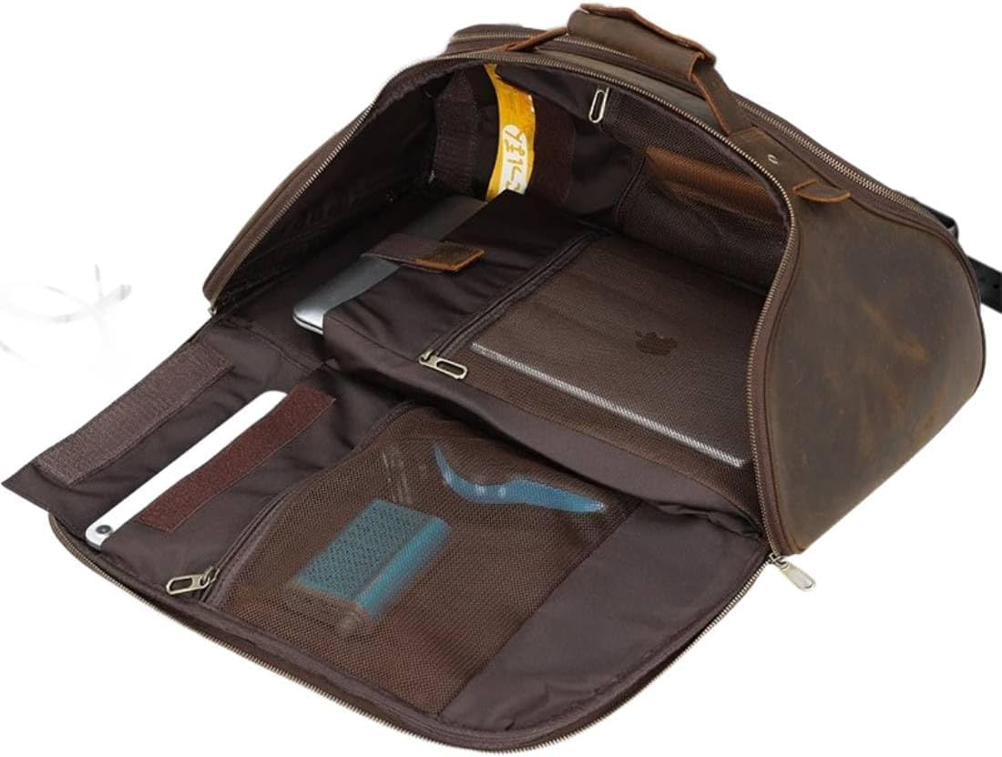 Brown Leather Adventure Duffle Backpack