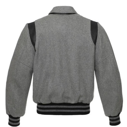 Grey & Black Leather Varsity Icon