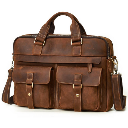 ﻿Brown Posh Leather Briefcase