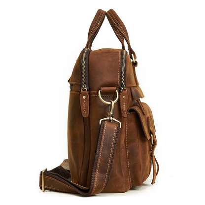 ﻿Brown Posh Leather Briefcase