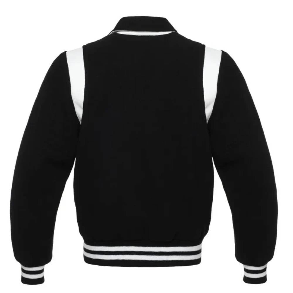 Classic Black & White Leather Varsity