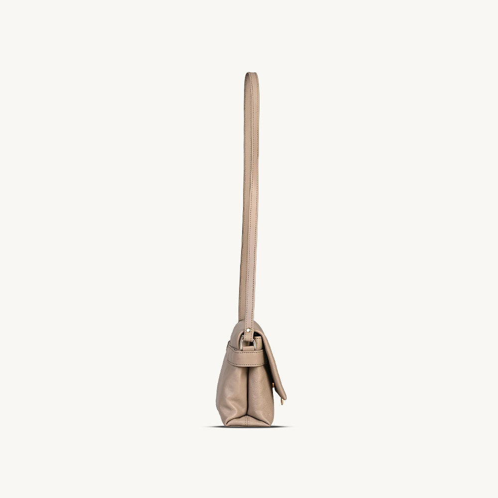 Beige City Flap Crossbody