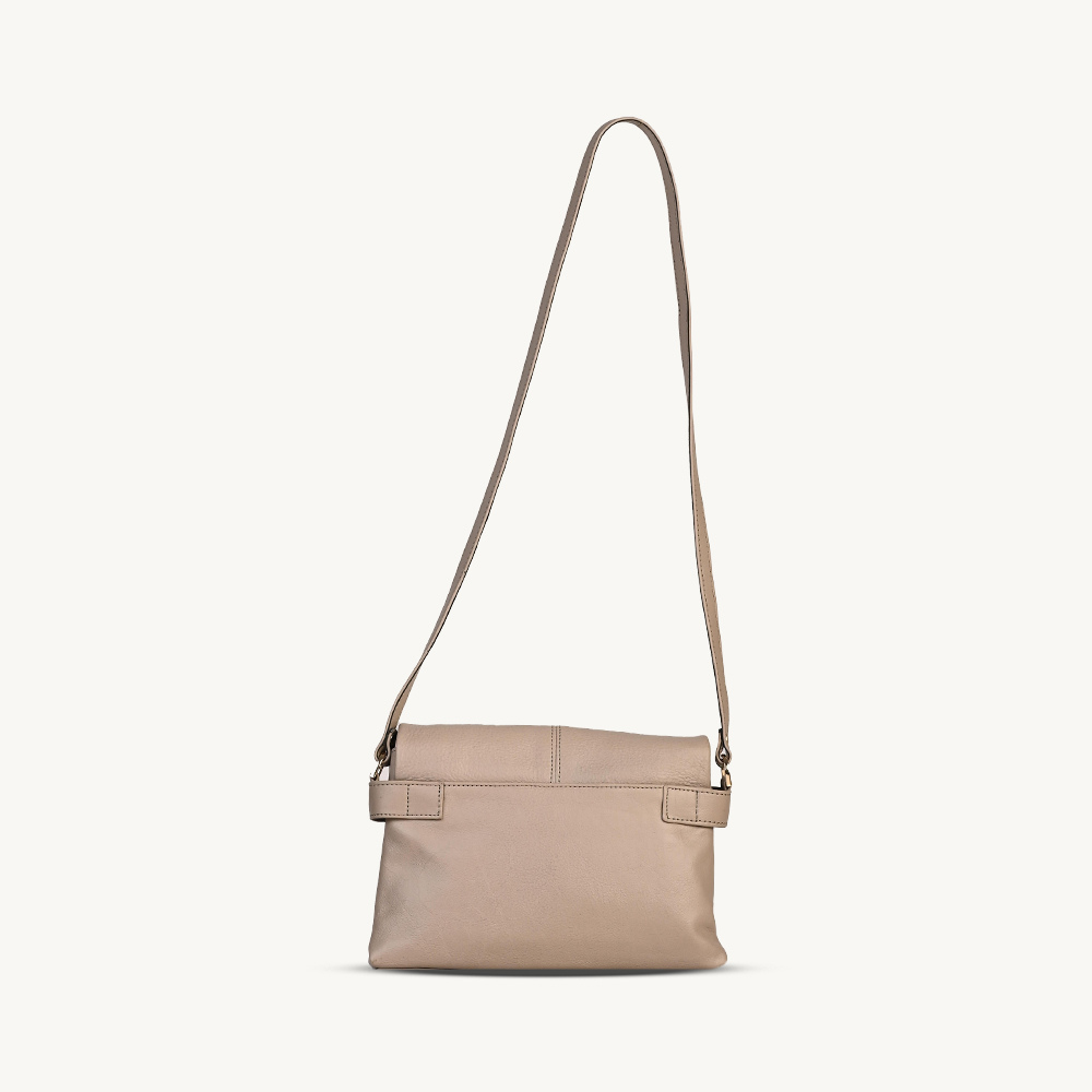Beige City Flap Crossbody