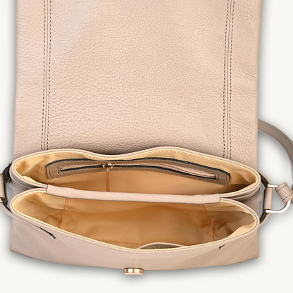 Beige City Flap Crossbody