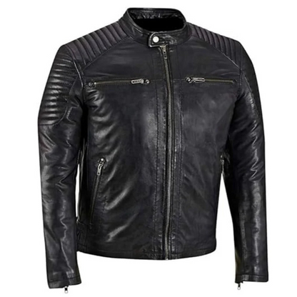 Black Quilted Leather Jacket