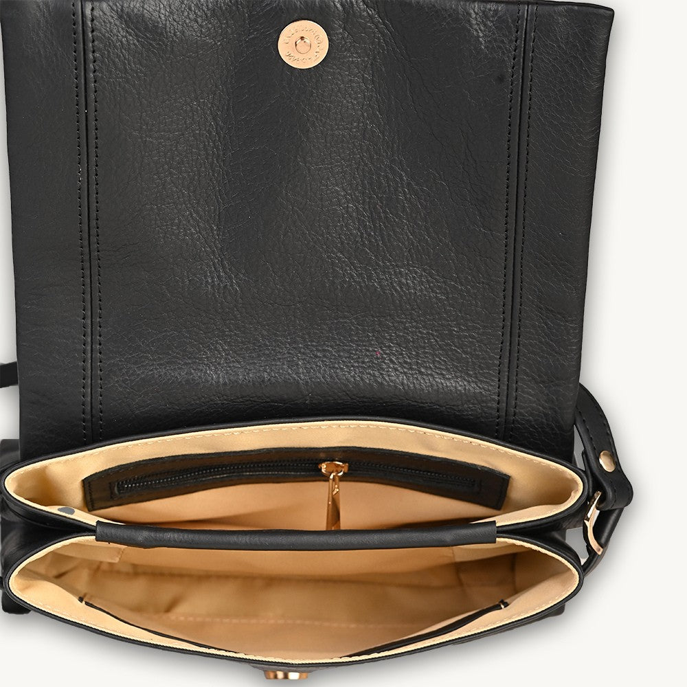 Black Allure Flap Crossbody