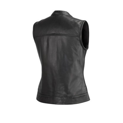 Black Allure Grit Leather Vest